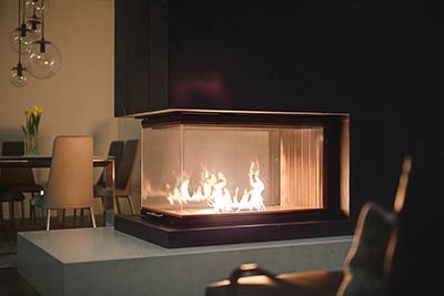 Modern gas heater fireplace