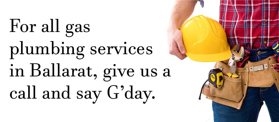 Plumber standing with tools on a white background with text relating to gas plumbing services