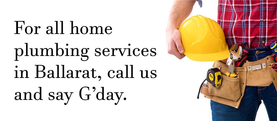Plumber standing with tools on a white background with text relating to home plumbing services